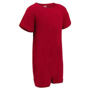 SpecialKids.Company Kaycey Popper Vest Short Sleeve Bodysuit With Crotch Snap Closure, Adaptive Clothing for Adults & Big Kids with Special Needs, Soft Cotton, Red, XL