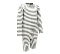 SpecialKids.Company Kaycey Zip back Long Sleeve Short Leg Jumpsuit For Boys And Girls, Adaptive Clothing for Adults & Big Kids with Special Needs, Soft Cotton, Grey-White, Large