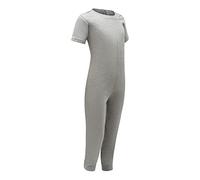 SpecialKids.Company Kaycey Zip back Short Sleeve Long Leg Jumpsuit For Boys And Girls, Adaptive Clothing for Adults & Big Kids with Special Needs, Soft Cotton, Grey, Large
