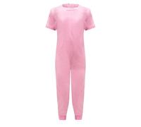 SpecialKids.Company Kaycey Zip back Short Sleeve Long Leg Jumpsuit For Boys And Girls, Adaptive Clothing for Adults & Big Kids with Special Needs, Soft Cotton, Pink, Large