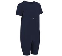SpecialKids.Company Kaycey Zip back Short Sleeve Short Leg Jumpsuit with Tube Access For Boys And Girls, Adaptive Clothing for Adults & Big Kids with Special Needs, Soft Cotton, Navy, Large