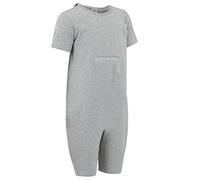 SpecialKids.Company Kaycey Zip back Short Sleeve Short Leg Jumpsuit with Tube Access For Boys And Girls, Adaptive Clothing for Adults & Big Kids with Special Needs, Soft Cotton, Grey, XL
