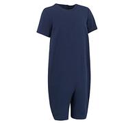 SpecialKids.Company Kaycey Zip back Short Sleeve Short Leg Knee Length Jumpsuit, Adaptive Clothing for Kids with Special Needs, Soft Cotton, Navy,11-12 Years