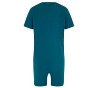 SpecialKids.Company Kaycey ZipBack, Short Sleeve Short Leg Jumpsuit With Zipper Closure, Adaptive Clothing for Kids with Special Needs, Soft Cotton, Age 11-12 Years, Tropical Teal