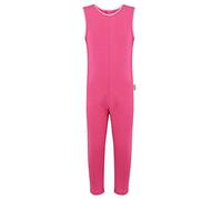 SpecialKids.Company Scratch Sleeves Button Back Ankle Length Footless Dungarees, Soft Woven Cotton, Happy Pink, Age 14-15