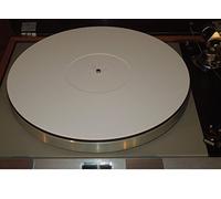 SPECIALTY-AV Acrylic Turntable Record Mat - White, 2mm, 250g - Improved Sound Quality, Record Label Recess