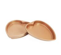 Specialty Forms Non-Stick Baking Mold Shaped Cake Bread Pizza Baking Pan Carbon Steel (8“ Set of 2 Heart Shaped Pizza Pan)