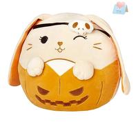 SpecialYou 11.8" Halloween Skull Bunny Plush Pillow, Jack-O-Lantern Lop Eared Bunny Stuffed Animal Plush Toy, Pumpkin Ghost Skull Rabbit Plushie Gift for Kids Adults