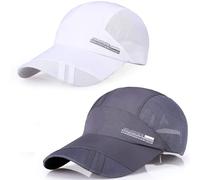 Specifications: Brand:BEISIJIA Color: Black, White, Navy blue, Grey Material: Nylon, Polyester Size: Brim 8 cm/3.14 inch, Cap depth 11 cm/4.33 inch, Cap circumference 56-60 cm/22-23.62 inch. Fit to most adults. Perfect for Baseball, Climbing, Golf, Tennis, Running, Hiking, Cycling, Outdoor, daily walking and other sports. Features It is made of high-quality materials with breathable mesh, which is not only light and thin, but also dries quickly. It is an excellent choice for all outdoor activities. A strong sun visor can effectively protect the skin from the sun and harmful UV rays, and will not block your view. Adjustable cap circumference design, convenient and comfortable to wear. Can be folded and carried. Please Note: 1. Due to the light and screen difference, the item's color may be slightly different from the pictures. 2. Please allow 1-2cm/0.39-0.78 inch differences due to manual measurement. What's in the box? 2 Unisex Baseball Cap