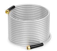 SPECILITE Stainless Steel Garden Water Hose 50 FT, Flexible and Lightweight Pipe, Non-Expandable Heavy Duty Metal Waterhose with Brass Fittings for Reel, Yard, Outdoor, Boat