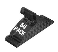 SPECILITE Wire Hangers 50 Pack, Metal Wire Clothes Hanger Bulk for Coats, Space Saving Metal Hangers Non Slip 16.7 Inch Ultra Thin, for Standard Size Suits, Shirts, Pants, Skirts-Black