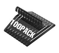 Wire Hangers 100 Pack, Metal Wire Clothes Hanger Bulk for Coats, Space Saving Metal Hangers Non Slip 16 Inch 12 Gauge Ultra Thin for Standard Size Suits, Shirts, Pants, Skirts-Black