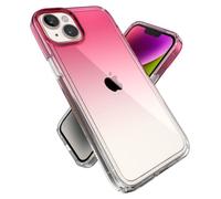 Speck Clear iPhone 15 Plus & 14 Plus Case - Drop Protection, Scratch Resistant Dual Layer Slim Phone Case for 6.7" iPhones - Anti-Yellowing & Anti-Fade Case - Ombre Digital Pink Fade/Clear GemShell