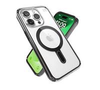Speck Clear iPhone 15 Pro Case - ClickLock No-Slip Interlock, Built for MagSafe, Drop Protection - Scratch Resistant, Anti-Yellowing, 6.1 Inch Phone Case - Presidio Clear/Frosted Black