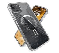 Speck iPhone 15 Plus Case - ClickLock No-Slip Interlock, Built for MagSafe, Drop Protection Grip - for iPhone 15 Plus, iPhone 14 Plus - 6.7 Inch Phone Case - Presidio Lux Grip Clear/Platinum Glitter