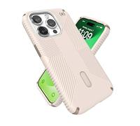 Speck iPhone 15 Pro Case - ClickLock No-Slip Interlock, Built for MagSafe, Drop Protection Grip - Soft Touch 6.1 Inch Phone Case - Presidio2 Grip Bleached Bone/Heirloom Gold/Hazel Brown