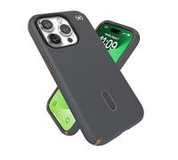 Speck iPhone 15 Pro Case - ClickLock No-Slip Interlock, Built for MagSafe, Drop Protection - Scratch Resistant, Soft Touch, 6.1 Inch Phone Case - Presidio2 Pro Charcoal Grey/Cool Bronze/White