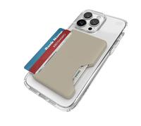 Speck iPhone Wallet MagSafe Accessory - Removable ClickLock No-Slip Interlock - Holds 1-3 Cards - Soft Touch Finish, Scratch Resistant Card Holder Built for MagSafe - Pale Oak/Dark Umber