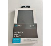 Speck iPhone XS/X Case, Folio Wallet Flip Slim Protective Presidio Cover Case with Hidden Card Slots and Built In Stand - Black/Grey