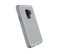 Speck Presidio Folio Case with Privacy Screen Protector and Secure Card Slot for Samsung Galaxy S9+, Dolphin/Concrete Grey