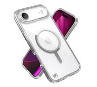 Speck Presidio Perfect Clear for iPhone 17 Air Case, MagSafe-Compatible, Slim Protective Case, Clear/Clear/Silver