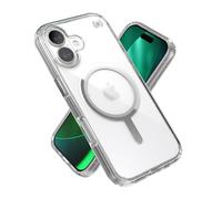 Speck Presidio Perfect Clear for iPhone 17 Case, MagSafe-Compatible, Slim Protective Case, Clear/Clear/Silver