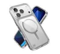 Speck Presidio Perfect Clear for iPhone 17 Pro Case, MagSafe-Compatible, Slim Protective Case, Clear/Clear/Silver