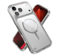 Speck Presidio Perfect Clear for iPhone 17 Pro Max Case, MagSafe-Compatible, Slim Protective Case, Clear/Clear/Silver