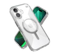 Speck Presidio Perfect Clear Grip for iPhone 17 Case, MagSafe-Compatible, Slim Protective Case, Clear/Clear/Silver