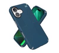 Speck PRESIDIO2 Grip Case for iPhone 17, MagSafe-Compatible, Slim Protective Case, DEEP SEA/Silver Metallic/Spell Blue