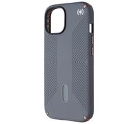Speck iPhone 15 Case - ClickLock No-Slip Interlock, Built for MagSafe, Drop Protection Grip - for iPhone 15 iPhone 14 iPhone 13-6.1 Inch Phone Case - Presidio2 Grip Charcoal Grey/Cool Bronze/White
