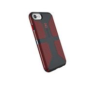 Speck Products CandyShell Grip iPhone SE 2020 Case/iPhone 8/iPhone 7 Case (Also Fits iPhone 6 and iPhone 6S), Charcoal Grey/Dark Poppy Red