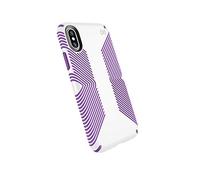 Speck Products Presidio Grip iPhone Xs and iPhone X Case, White/Heliotrope Purple (109679-7247)