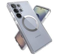 Speck Samsung Galaxy S25 Ultra Case - Magnet Case, 13-Foot Drop Protection, Anti-Yellowing, Raised Bezel and Enhanced Buttons - Presidio Perfect-Clear - Clear/Chrome