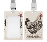 Speckled Marans Hen Vintage ID Badge Holder Retractable Clip Card Holder Card Protector Name Badge Name Tag for Work Office Doctor Nurse