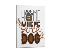SPECLLY HOME IS WHERE LOVE DOG IS.webp Poster Vintage Aesthetic Canvas Painting Wall Art For Living Room 16x24inch(40x60cm) Frame-style
