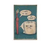 SPECLLY I Hate My Job Oh Please Funny Toilet Retro Poster Vintage Aesthetic Canvas Painting Wall Art For Living Room 20x30inch(50x75cm) Unframe-style