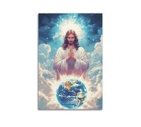 SPECLLY Jesus Pray for Peace And Love Poster Vintage Aesthetic Canvas Painting Wall Art For Living Room 20x30inch(50x75cm) Unframe-style