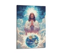 SPECLLY Jesus Pray for Peace And Love Poster Vintage Aesthetic Canvas Painting Wall Art For Living Room 12x18inch(30x45cm) Frame-style