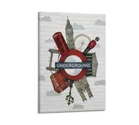 SPECLLY LONDON UNDERGROUND Poster Vintage Aesthetic Canvas Painting Wall Art For Living Room 24x36inch(60x90cm) Frame-style