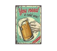 SPECLLY Retro Beer Mug You Need A Cold One Poster Vintage Aesthetic Canvas Painting Wall Art For Living Room 20x30inch(50x75cm) Unframe-style