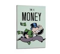 SPECLLY Time Is Money Poster Vintage Aesthetic Canvas Painting Wall Art For Living Room 16x24inch(40x60cm) Frame-style