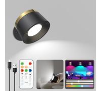 Speclux Rechargeable Wall Lights Indoor, LED Wall Lights Rechargeable No Drilling, 3500mAh 3 Color Temperatures & 13 RGB & Dimmable 360° Magnetic Battery Operated wall Lights