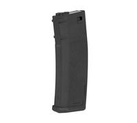 Specna Arms S-Mag 125 Round Mid-Cap Airsoft Magazine for M4 / AR-15 AEG Rifles - High-Density Polymer, Quiet No-Rattle Design - Black, Grey, Tan (Black)