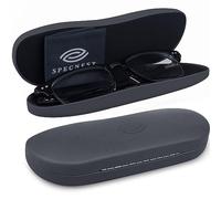 SpecNest Eye Glass Case - Thin and Slim Hard Shell Glasses Case for Eyeglasses - Stainless Steel Shell with Vegan Leather for a Modern Professional Look - Hard Glasses Case