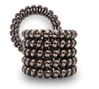 Specora - Classic Spiral Hair Scrunchie Anthracite - 5 cm - Pack of 5 - TPU - Phone Cable Scrunchie - No Pulling & Tangling - No Kinks - Gentle on Hair