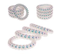 Specora - Classic Spiral Hair Scrunchie Transparent Metallic - 5 cm - Pack of 4 - TPU - Telephone Cable Scrunchie - No Pulling & Tangling - No Kinks - Gentle on Hair