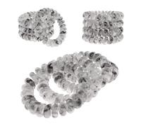 Specora - Classic Spiral Hair Scrunchie White Black Shaded - 5 cm - Pack of 4 - TPU - Telephone Cable Scrunchie - No Pulling & Tangling - No Kinks - Gentle on Hair