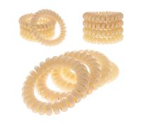 Specora - Classic Spiral Hair Scrunchies Satin Frozen Golden Yellow Pack of 4 - 5 cm - Non-Slip and Gentle on Hair - No Pull - TPU Cable Elastic for All Hair Types