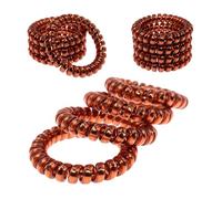 Specora Spiral Hair Scrunchies Bordeaux Metallic Pack of 4 - 5 cm - Non-Slip & Gentle on Hair - No Pulling - TPU Cable Elastic for All Hair Types